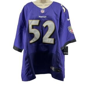 Nike Purple NFL Baltimore Ravens Ray Lewis #52 Home Football Jersey Mens XL